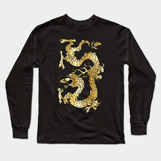 Gold Dragon 07 Long Sleeve T-Shirt by Verboten